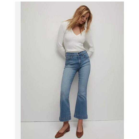Veronica Beard Womens Carson Ankle Flare High Rise Jeans Blue Size 31 NWT